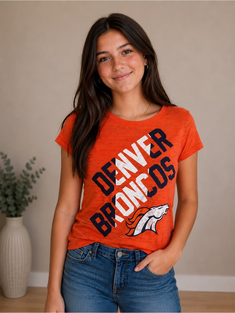 NFL Denver Broncos Orange Short Sleeve Tee